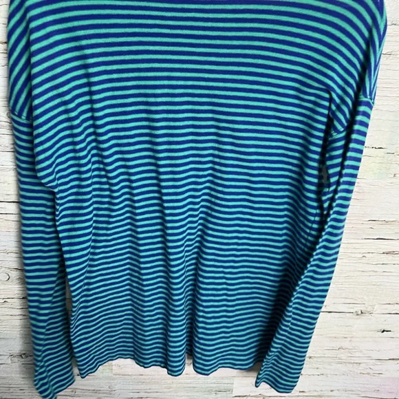 J crew blue green striped long sleeve size xs - Picture 6 of 7